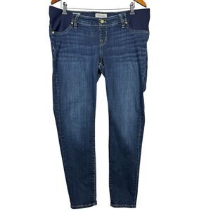 Madewell Maternity Jeans Skinny Dark Wash Women Sz. 32 Pregnancy 36”x27” Pull On